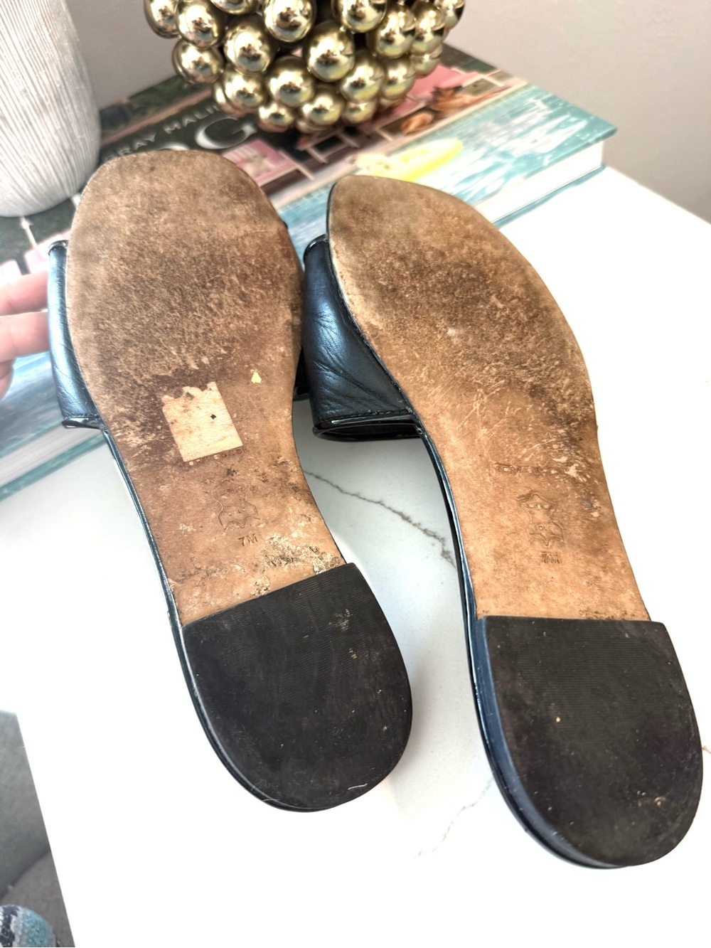 Tory Burch Black Eleanor Slides Sandals size 7 - Picture 7 of 7